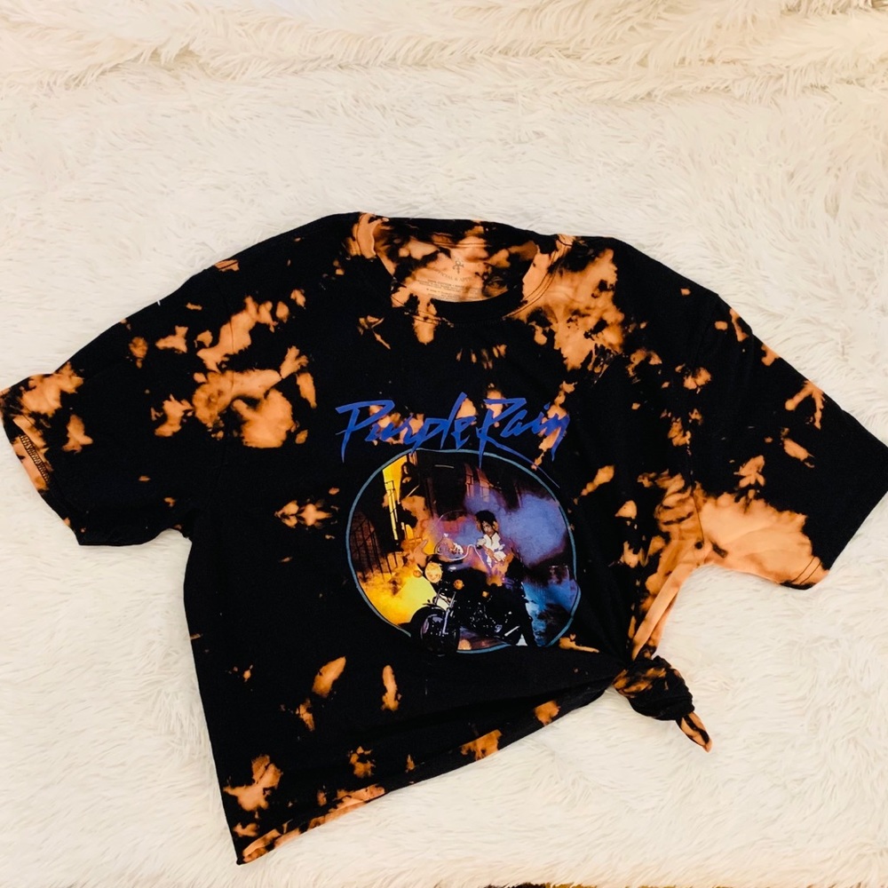Purple Rain Bleached Crop Tee